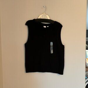 *New with Tags* Gap Medium Knit Sweater Vest Black 100% Cotton